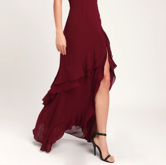 Lulu's Ruffled High Slit Dress - Picture 4 of 8